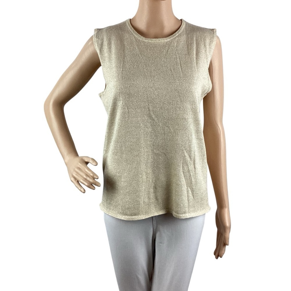 Susan Graver Knit Top Size M Champagne